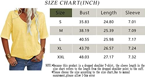 Tankaneo Women's Summer Fashion V-Neck Half Sleeves T Shirt Solid Casual Loose Basic Tunics Tops 5 Tankaneo Women's Summer Fashion V-Neck Half Sleeves T Shirt Solid Casual Loose Basic Tunics Tops