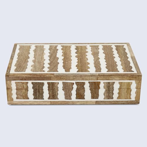 Image of Handicrafts Home 10x6x2.5 Decorative Box Handmade Storage Organizer Boxes with Lids Keepsake Gift Trinket Box Display Box, Kept Safari