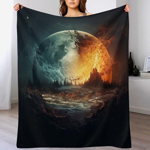 Plaid en flannel haute qualité Fantasy Paysage doux et chaud