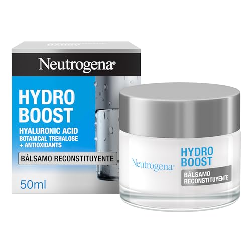 Neutrogena Hydro Boost Bálsamo Reconstituyente (50 ml), bálsamo facial para piel seca con ácido hialurónico y antioxidantes, 48 h de hidratación, no comedogénico