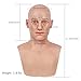 TEYVIYI Realistic Silicone Face Masks for Men Halloween Young Male Full Head Mask for Crossdersser Cosplay (Suntan)