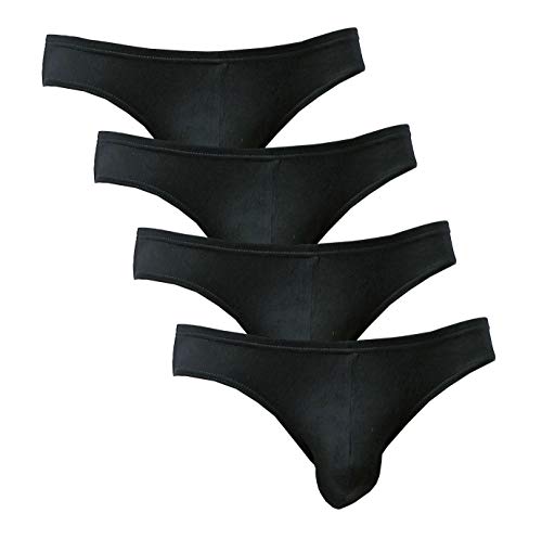 Mens Bikini Underwear Silky Modal Microfiber Briefs, Modal-4P-Bk, Medium #TOP9