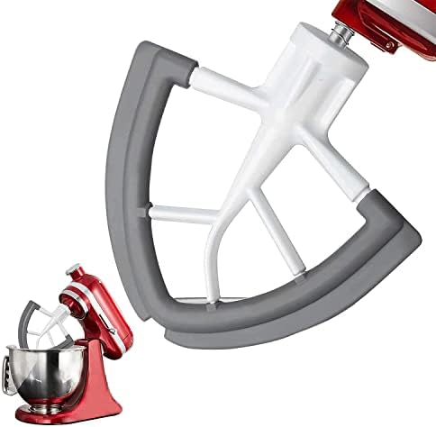 Flex Edge Beater for Kitchenaid Mixer, 4.5/5 Quart Flat Paddle Beater Attachments with Flexible Silicone Edges Bowl Scraper for Kitchenaid Tilt-Head Stand Mixer Accessory 4.5/5 Quart