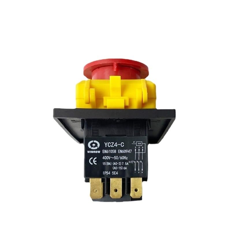 400V 7 Pins Rotary Combined with Protection Cover Lock Waterproof Reset Push Button