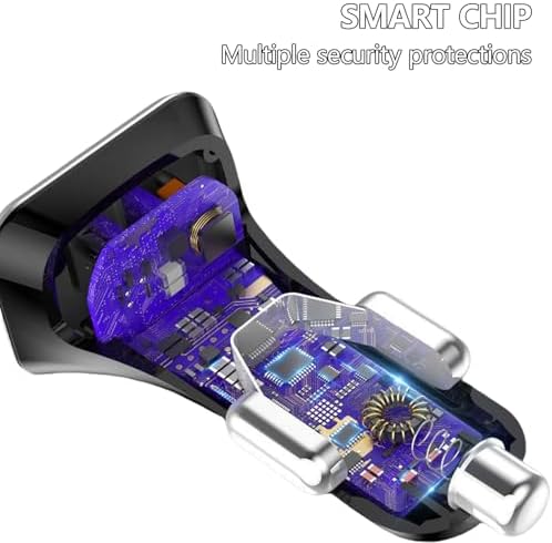 Portable 38W Car Phone Charging with Two Port, Charging Adapter PD18W for Mainstream Vehicles Metal USB - 4