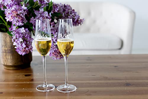 Pearhead Mr. & Mrs. Champagne Flute Set, Wedding Toasting Glasses, Wedding Champagne Glasses, His And Hers Wedding Day Glasses, Wedding Or Bridal Shower Gift Idea #TOP5
