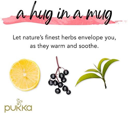 Pukka Herbs Feel Well Organic Tea Bundle, Includes Turmeric Gold, Elderberry and Echinacea, Lemon, Ginger and Manuka Honey, 20 Sachets of Each