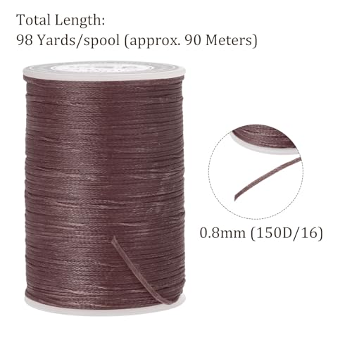 Hilo encerado para coser cuero 0.8 mm x 98 yd miniatura 3