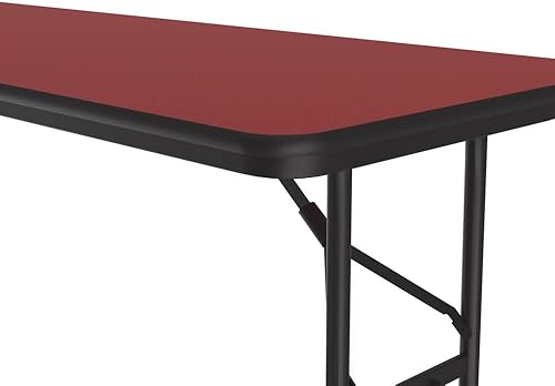 Miniatura 190 de Correll - Mesa plegable de altura ajustable y resistente, parte superior laminada de alta presión, fabricada en Estados Unidos, delantal de acero