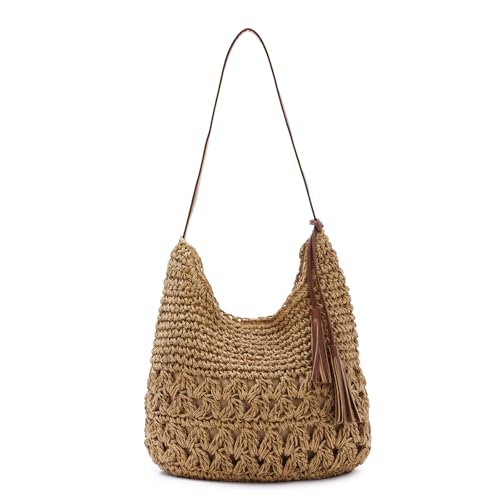 KUANG! Bolsa de mano de paja tejida para mujer miniatura 1