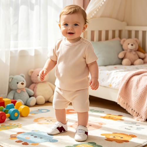 Image of Baby Boys Girls Sneakers Toddler Non-Slip Soft Rubber Sole First Walking Shoes Infant Newborn Crib Dress Shoes
