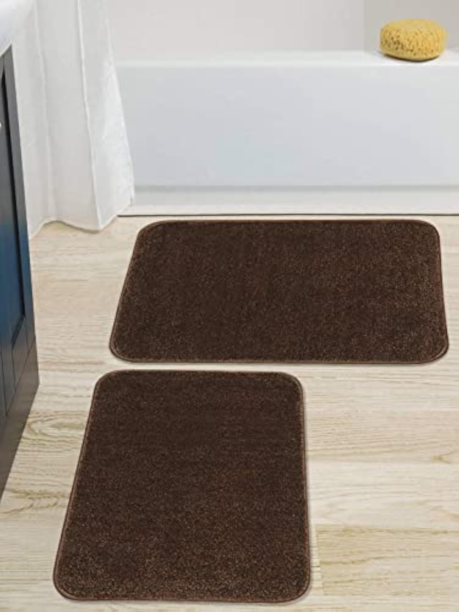 Microfiber Soft Water Absorbent Bath Mat, Rubber Backing