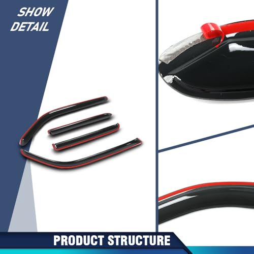 Image of PIT66 Outside Mount Vent Window Visor Window Deflectors 4 pcs