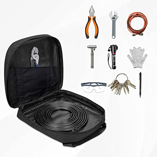 Wisepro 15 Inch Jumper Cable Bag,Heavy Duty Cable Storage Bag,Water Resistant Cable Organizer Bag For Jumper Cable,Ev Charging Cables, Cords And Hoses (15 Inch Black) #TOP2