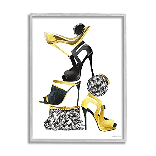 Stupell Industries Glam Fashion Accessories Stacked Shoes and Purses