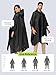 SaphiRose Hooded Rain Poncho Waterproof Raincoat Jacket for Men Women Adults (Black)