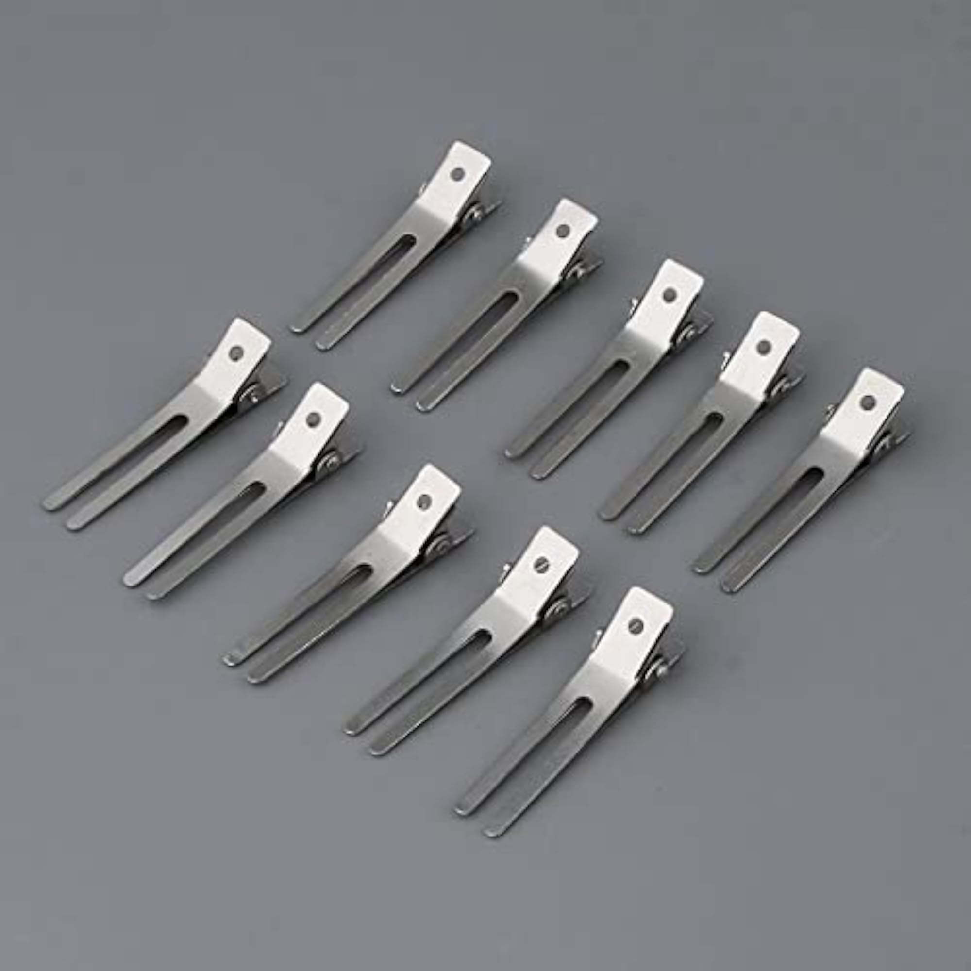 5x10 Pieces DIY Hair Clips Silver Blank Alligator Clip