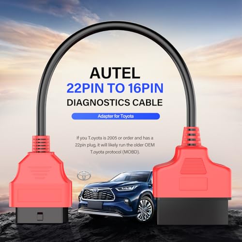 image for Autel OBD2 Adapter Cable for Toyota Vehicles, 22Pin OBD1 to 16Pin OBDI