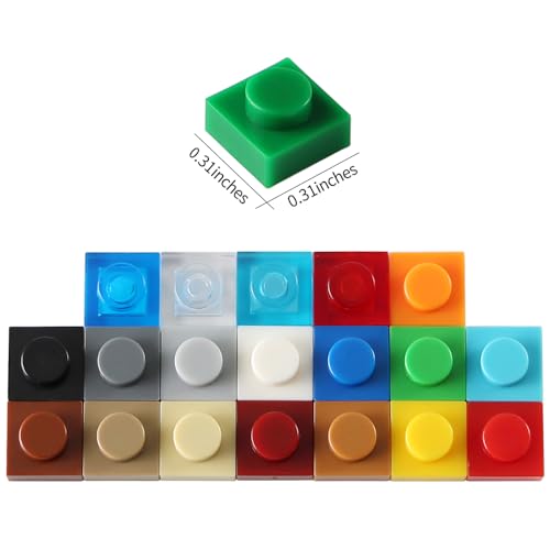 image for Feleph Basic 1000 Pieces Plate 1x1 Bricks Creative 20 Colors Parts Bui