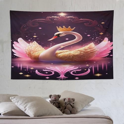 Tapisseries cygne d'art mural : l'élégance textile pour votre chambre