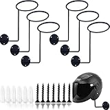 TIHOOD 6PCS Motorcycle Helmet Rack, Metal Helmet Hanger, Wall Mounted Helmet Holder, Ball Rack and Hat Rack, Multifunctional Helmet Rack