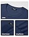 JMIERR Men's Clothing Long Sleeve Casual Crewneck Ribbed Stripes Slim Fit Pullover T Shirts Undershirt with Pocket, S, Blue