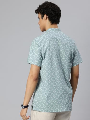 Image of Majestic Man Men Slim Fit Ethnic Motifs Cotton Printed Half Sleeve Short Kurta