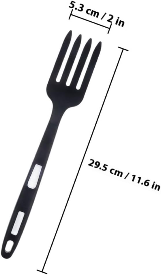 2pcs Silicone Cooking Forks, Heat-resistant Nonstick Flexible Spaghetti Serving Forks for Kitchen and Pasta Preparation, Dishwasher Safe, Black and White