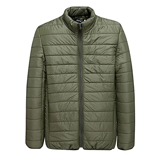 Men's Puffer Jacket Lightweight Packable Down Coat Stand Collar Quilted Jacket Plus Size Warm Casual Winter Jacket
