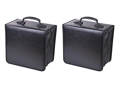 Oriolus 2 Pack CD Case, 520 Disc Capacity CD Binder, PU Leather DVD Case, DVD Storage Case Binder, CD Storage Case Holder, Black