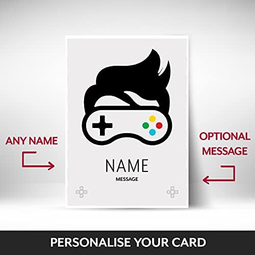 PERSONALISED GAMER birthday Card for Son, Brother, Boy, Nephew, Grandson. Gamers Glasses design greetings card perfect as boy birthday card inc. 8th, 9th, 10th birthday card, 11th, 12th, 13th, 16th.