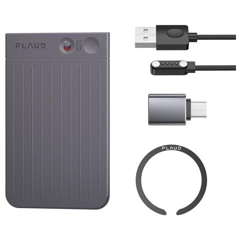 AI Voice Recorder, PLAUD Note Voice Recorder with Additional Kit Set, Transcribe & Summarize with AI Technology, 64GB Memory Cover