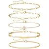 Gold Ankle Bracelets for Women Anklets 14K Plated Waterproof Boho Bead Adjustable Anklet Hawaiian Summer Foot Jewelry Women Beach Fashion Gifts