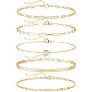 Gold Ankle Bracelets for Women Anklets 14K Plated Waterproof Boho Bead Adjustable Anklet Hawaiian Summer Foot Jewelry Women Beach Fashion Gifts