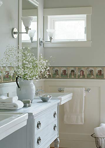 Chesapeake-CTR50321B-Fisher-Sage-Country-Outhouses-Wallpaper-Border Chesapeake CTR50321B Fisher Sage Country Outhouses Wallpaper Border