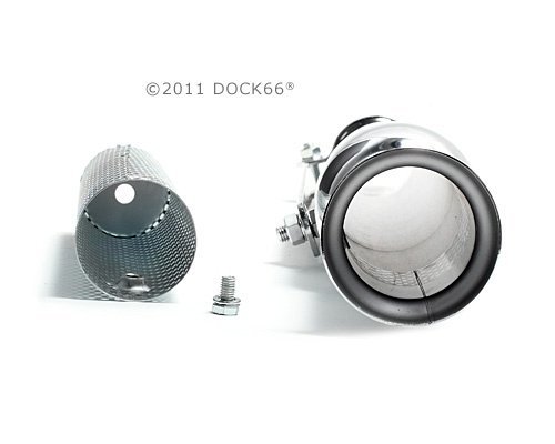 Silencieux Trumpet Angulaire Droit Verchromé pour Motos Classiques, Longueur 505 mm, Diamètre 70 mm, Compatible avec Collecteur de Diamètre 36-45 mm
