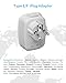 2 Pack Type E/F Plug Adapter, VINTAR Schuko Germany France Adapter Plug,South Korea Outlet Adapter with 1 USB C,3 USB Ports and 2 Outlets, US to EU Spain Iceland Greece Paris German French Korea