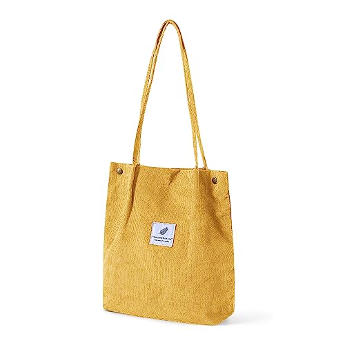 Bolso de Pana Mujer Bolso Tote Bag Bolsas de Tela Grandes Bolsos Shopper Bolso Verano Mujer Tela Bolsa de Playa Bolsa Tela Bolso de Hombro Informal para El Día a Día Oficina Viaje Escolar y Compras