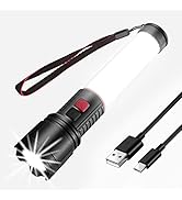 HOSONIC Taschenlampe LED 10000 Lumen, 7 Modi Taschenlampen USB Aufladbar Mit Rotlicht Seitenlicht...