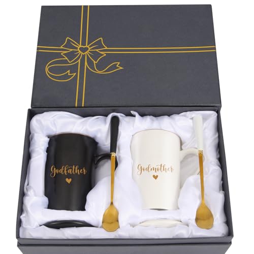 DIDOSJME Godparents Proposal Gift Set, Godmother & Godfather Coffee Mugs