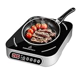 Portable Induction Cooktop 1800W 10 Power Levels&Probe, Advanced Countertop Burner, 140–465°F Temperature Control, Digital Touch, for Magnetic Cookware, Ideal for RV, Camping, Small Apartments&Travel