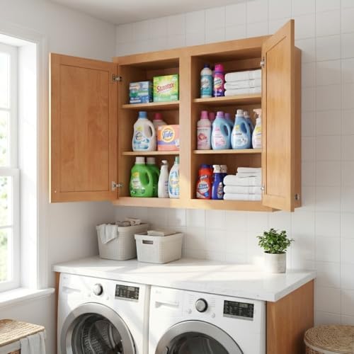 ONESTOCK Raised Panel Wall Cabinet - Ready to Assemble, Perfect for Kitchen, Laundry, and Bathroom Storage - 30”W x 30”H x 12”D