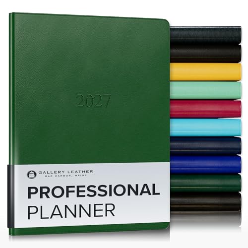 Gallery Leather Planificateur professionnel 2026-2027 Monhegan Émeraude