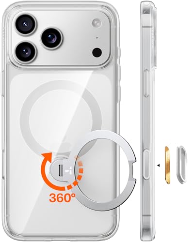 TORRAS Q3 Spin für iPhone 17 Pro Max Hülle mit 360° Ständer Transparent