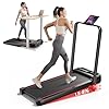 RHYTHM FUN Incline Foldable Treadmills, Walking Pad Treadmill with Incline, 300 lbs Portable Treadmill with Handles for Home Office Use, Under Desk Compact Walking Pad with LED Display & APP