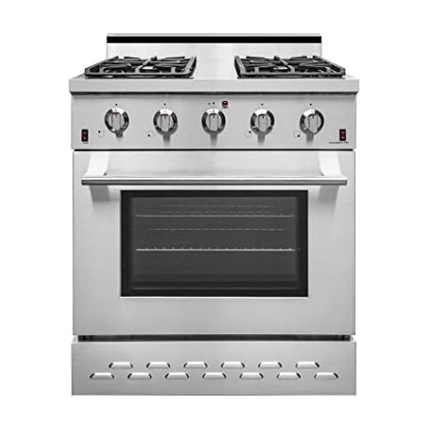 NXR SC3055LP 30" 4.5 cu.ft. Pro-Style Propane Gas Range with Convection Oven, Stainless Steel Cover