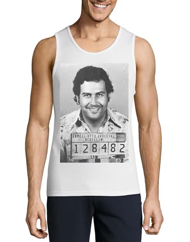 Débardeur Pablo Escobar imprimé coton blanc pour exprimer un style rebelle