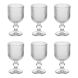 Matière : Verre Paris Prix Secret de Gourmet - Lot de 6 Verres à Vin Strie Ema 25cl Transparent