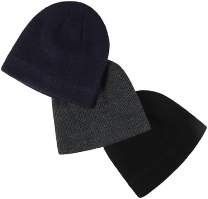 Men's Velvet Casual Knitted Hat for Warmth Ear Protection Woolen Hats