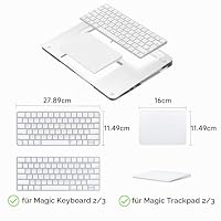 Transparente Acryl Halterung & Handballenauflage kompatibel mit Apple Magic Keyboard & Magic Trackpad 2/3, Ergonomisches Tastatur-Tablett - Glasklar (Tastatur & Trackpad nicht enthalten) – Ansicht 5